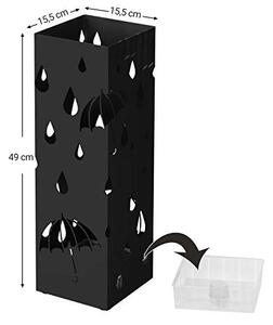 Suport pentru umbrele, Songmics, Negru, 15.5x15.5x49 cm