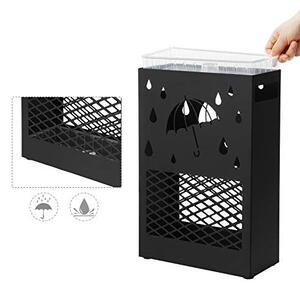 Suport pentru umbrele, Songmics, Negru, 28.5x12.2x41 cm
