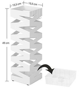 Suport pentru umbrele, Songmics, Alb, 15.5x15.5x49 cm