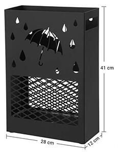 Suport pentru umbrele, Songmics, Negru, 28.5x12.2x41 cm