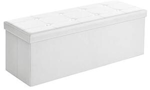 Bancuta hol cufar cu depozitare, Songmics, Alb, 110x38x38 cm
