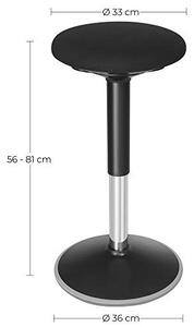 Scaun de bar, Songmics, Negru, 36x36x(56-81) cm