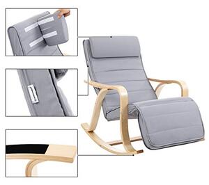 Scaun balansoar, Songmics, Gri, 116x67x88 cm