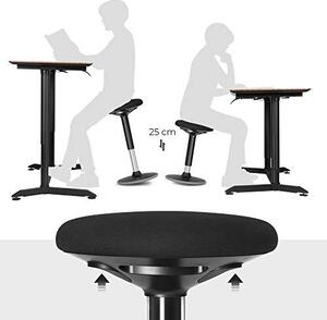 Scaun de bar, Songmics, Negru, 36x36x(56-81) cm
