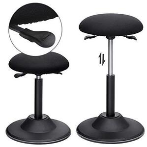 Scaun de bar, Songmics, Negru, 37x37x(50-70) cm