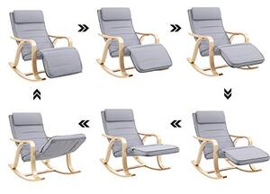 Scaun balansoar, Songmics, Gri, 116x67x88 cm