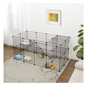 Tarc pentru animale de comapnie, Songmics, Negru, LPI02H, 143 x 73 x 71 cm
