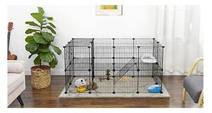 Tarc pentru animale de comapnie, Songmics, Negru, LPI02H, 143 x 73 x 71 cm