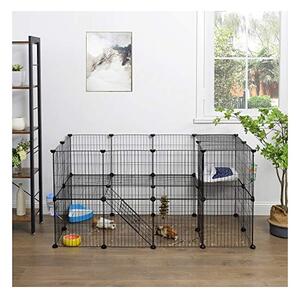 Tarc pentru animale de comapnie, Songmics, Negru, LPI02H, 143 x 73 x 71 cm
