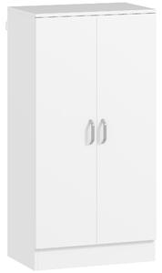 HOMCOM Dulap pentru Pantofi cu 6 Rafturi Ajustabile din Lemn 55x35x108 cm Alb | Aosom Romania
