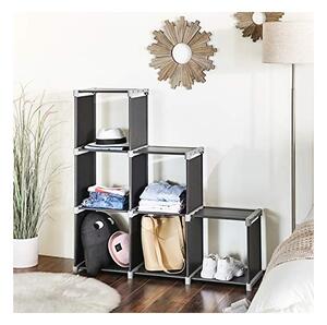 Set 6 cuburi de depozitare, Songmics, LSN63H, Negru, 11 x 41 x 41 cm