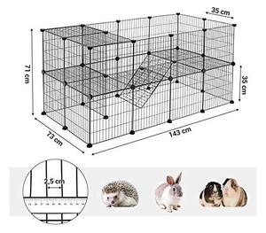 Tarc pentru animale de comapnie, Songmics, Negru, LPI02H, 143 x 73 x 71 cm