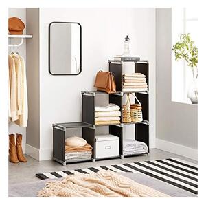 Set 6 cuburi de depozitare, Songmics, LSN63H, Negru, 11 x 41 x 41 cm