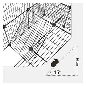 Tarc pentru animale de comapnie, Songmics, Negru, LPI02H, 143 x 73 x 71 cm