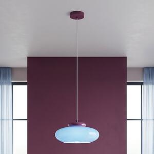EGLO Lampă suspendată Berardelli, roz/albastru, plată, Ø 30 cm, sticlă, E27, reglabil, Roz / Rosé, Camera de zi / sufragerie, Sticlă, Modern