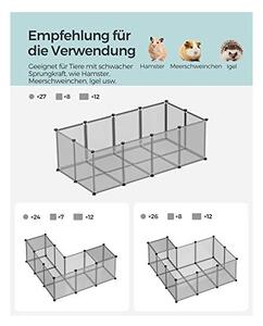 Tarc pentru animale de companie, Songmics, LPC002G01, Gri, 143 x 73 x 46 cm