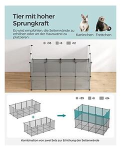 Tarc pentru animale de companie, Songmics, LPC002G01, Gri, 143 x 73 x 46 cm