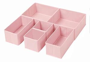 Set 6 organizatoare pentru sertare, Songmics, Roz, 28x28x13 cm