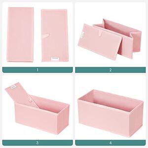 Set 6 organizatoare pentru sertare, Songmics, Roz, 28x28x13 cm