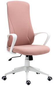 Vinsetto Scaun de birou ergonomic și căptușit, cu înălțime ajustabilă și balans, 62x56x110-119,5 cm, roz | Aosom Romania