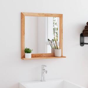 Oglindă de perete, 55x55 cm, lemn masiv de nuc