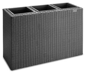 Suport De Flori, polyrattan, negru, 83 x 30 x 60 cm