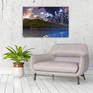 Tablou cu lac și munți (90x60 cm)