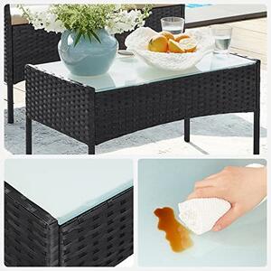Set mobilier de gradina, Songmics, Negru, 58x49x85 cm