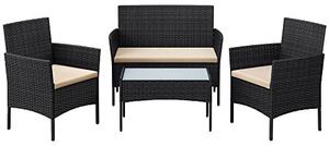 Set mobilier de gradina, Songmics, Negru, 58x49x85 cm