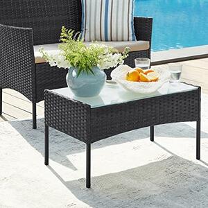 Set mobilier de gradina, Songmics, Negru, 58x49x85 cm