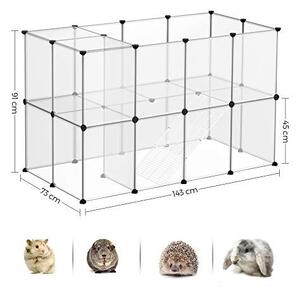 Tarc pentru animale de companie, Songmics, Alb, 143x73x91 cm