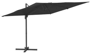 Umbrelă în consolă, stâlp din aluminiu, negru, 400x300 cm