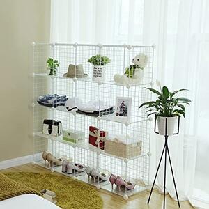 Set 16 cutii de depozitare, Songmics, Alb, 123x31x123 cm
