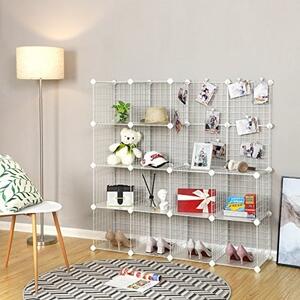 Set 16 cutii de depozitare, Songmics, Alb, 123x31x123 cm