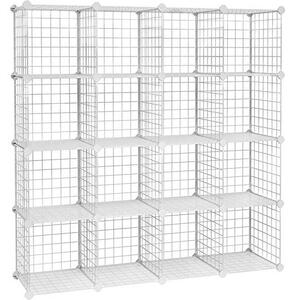 Set 16 cutii de depozitare, Songmics, Alb, 123x31x123 cm