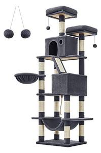 Copac pentru pisici, Feandrea, 206 cm, 13 stalpi, Gri