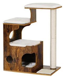 Copac pentru pisici, Feandrea, 86 cm, 3 perne, Maro Rustic