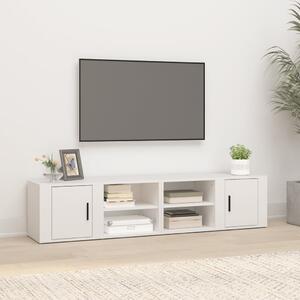 Comode TV, 2 buc., alb, 80x31,5x36 cm, lemn prelucrat