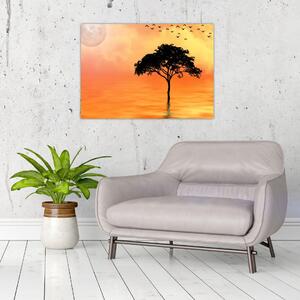 Tablou cu copac în apus de soare (70x50 cm)