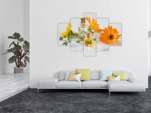 Tablou cu flori portocalii (150x105 cm)