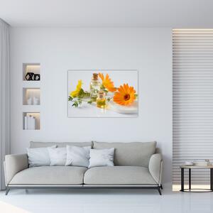 Tablou cu flori portocalii (90x60 cm)