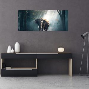 Tablou cu elefant în djunglă (120x50 cm)