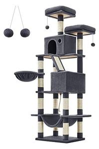 Copac pentru pisici, Feandrea, 206 cm, 13 stalpi, Gri