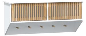 Dulap de perete cu cârlige, alb, 80x24x35,5 cm, lemn prelucrat