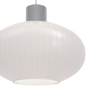 EGLO Lampă suspendată Dasmina, Ø 25 cm, alb/crom, sticlă, E27, reglabil, Alb, Camera de zi / sufragerie, Sticlă, Viața tânără