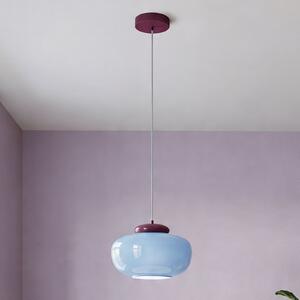 EGLO Lampă suspendată Berardelli, albastru/dud, Ø 30 cm, sticlă, E27, reglabil, Albastru, Camera de zi / sufragerie, Sticlă, Modern