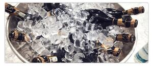 Tablou -șampanie la gheață (120x50 cm)