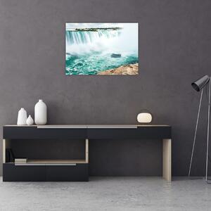 Tablou cu cascadele și corabie (70x50 cm)