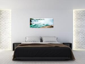 Tablou cu cascadele și corabie (120x50 cm)
