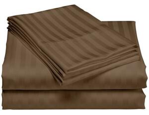 Cearceaf de pat cu elastic + doua fete perna, 180x200 cm, culoare Maro